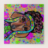 RED DACHSHUND LEGPUZZEL (Horizontaal)