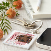 Red Dachshund Sleutelhanger (Voorkant Rechts)