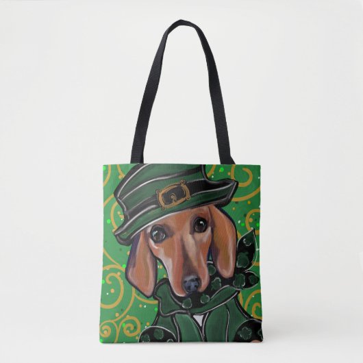 RED DACHSHUND ST. PATTY DRAAGTAS (Voorkant)