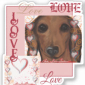Red Dachshund Sticker (Voorkant)