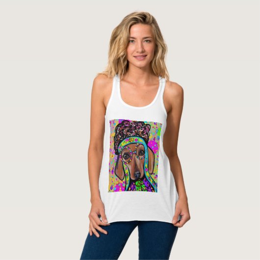 RED DACHSHUND TANKTOP (Volledige Voorkant)