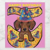 RED DACHSHUND WIJN ETIKET (Enkel label)