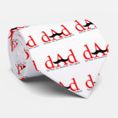 Red Dad Mustache Stropdas (Opgerold)