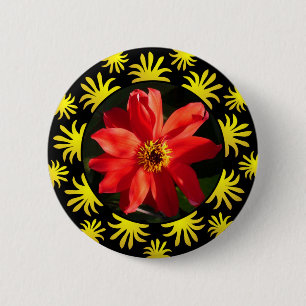 Red Dahlia (bisschop van Llandaff) - Bling Ronde Button 5,7 Cm