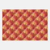 Red Dahlia Flower Pattern Natuur Inpakpapier Vel (Voorkant)