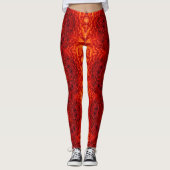 RED DAHLIA FLOWERS Abstracte Floral Leggings (Voorkant)