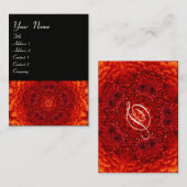 RED DAHLIA MONOGRAM, rood zwart wit Visitekaartje (Voorkant / Achterkant)