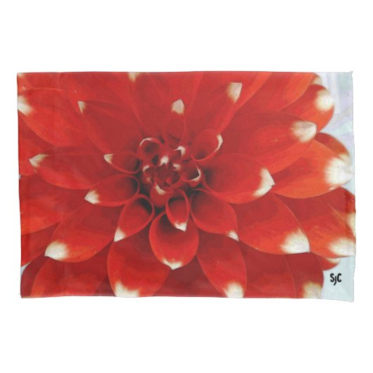 Red Dahlia Pillowcase Kussensloop (Voorkant)