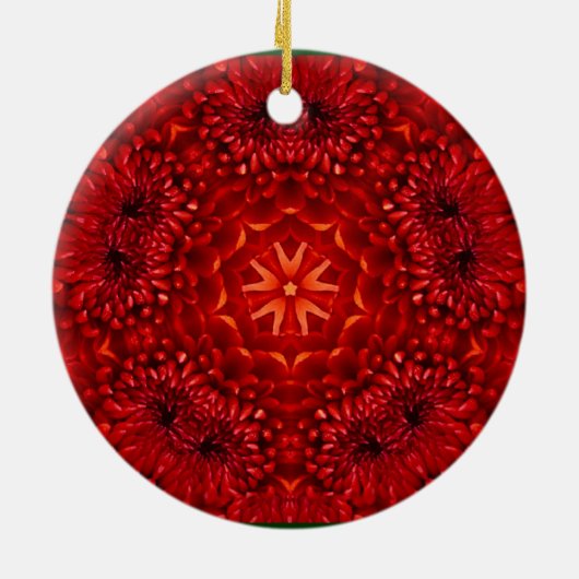 RED DAHLIA RUBY MONOGRAM KERAMISCH ORNAMENT (Achterkant)