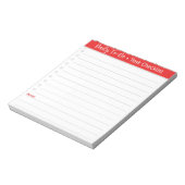 Red Daily Task Checklist - To-Do List Notitieblok (Gedraaid)