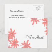 Red Daisies Change of Address Annountion Aankondigingskaart (Voorkant / Achterkant)