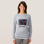 Red Daisies Long hoeve T-Shirt (Voorkant volledig)