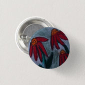 Red Daisies Ronde Button 3,2 Cm (Voorkant /achterkant)