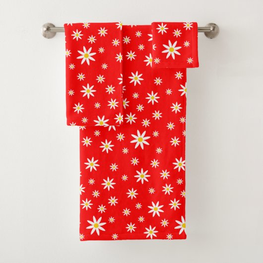 Red Daisy Bath-handdoekset Bad Handdoek (Insitu)