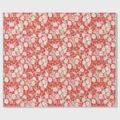 Red Daisy Flower Painting Pattern Wrapping Paper Cadeaupapier (Vlak)