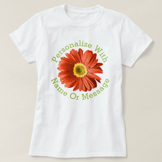Red Daisy Flower T-shirt (Design voorkant)
