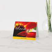 Red daisy foto aangepaste naam modern bedankkaart (Voorkant)