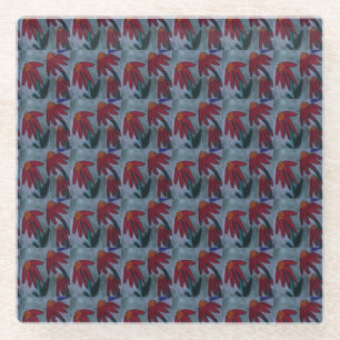 Red Daisy Glass Onderzetter