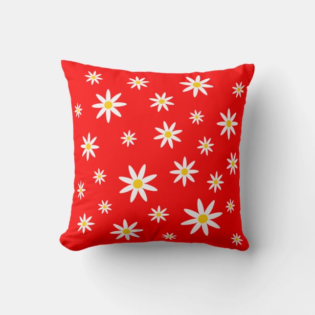 Red Daisy Pillow Kussen (Voorkant)
