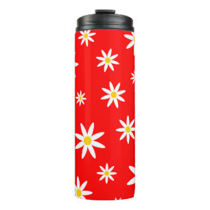 Red Daisy Thermal Tumbler Thermosbeker