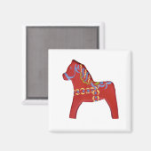 Red Dala cheval # 1 aimant (Recto/Verso)