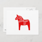 Red Dala Horse Briefkaart (Voorkant / Achterkant)