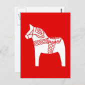 Red Dala Horse Briefkaart (Voorkant / Achterkant)