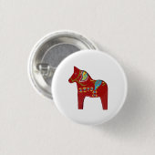 Red Dala Horse Button (Voorkant /achterkant)