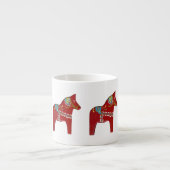 Red Dala Horse Espresso Cup Kop (Voorkant)