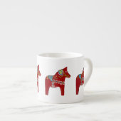 Red Dala Horse Espresso Cup Kop (Voorkant rechts)
