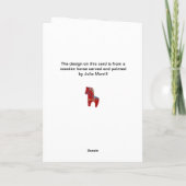 Red Dala Horse krijgt een goede Kaart (Achterkant)