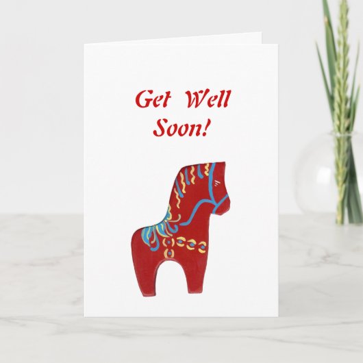 Red Dala Horse krijgt een goede Kaart (Voorkant)