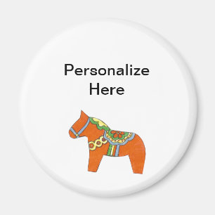 Red Dala Horse Personalized Magnet Magneet