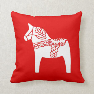 Red Dala Horse Pillow Kussen