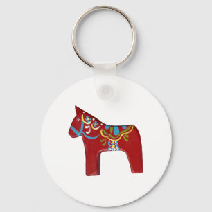 Red Dala Horse Sleutelhanger Design #15