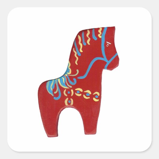 Red Dala Horse Sticker (Voorkant)