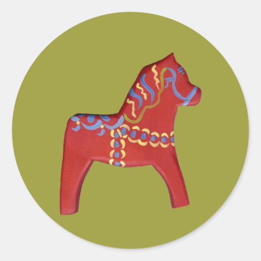 Red Dala Horse Sticker (Voorkant)