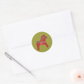 Red Dala Horse Sticker (Envelop)