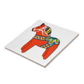 Red Dala Horse Tegeltje (Zijkant)