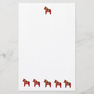 Red Dala Horses Briefpapier