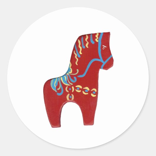 Red Dala Paard # 6 Sticker (Voorkant)