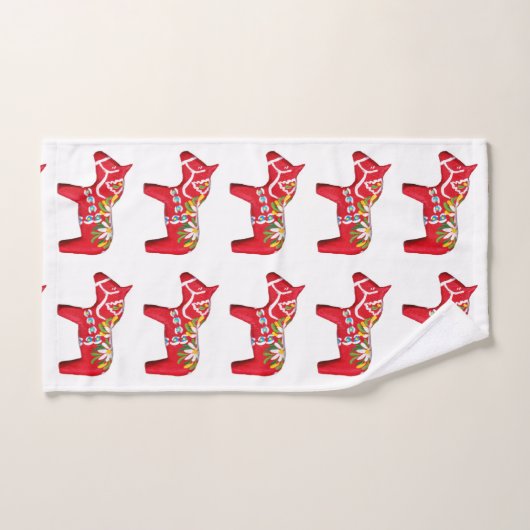 Red Dala Paarden met Daisies Bad Handdoek (Handdoek)