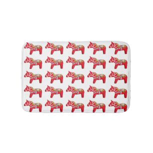 Red Dala Paarden met Daisies Badmat