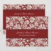 Red Damas Juste Marié Cartes Faire-part (Devant / Derrière)