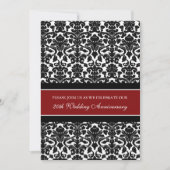 Red Damask 20th Anniversary Party Invitation (Devant)