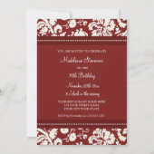 Red Damask 70th Birthday Party Invitations (Dos)