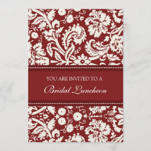 Red Damask Bridal Luncheon Uitnodiging Kaarten