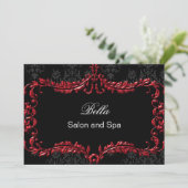 Red damask Business Hartelijk dank Bedankkaart (Staand voorkant)