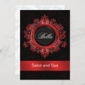 Red damask Business Hartelijk dank Bedankkaart (Voorkant / Achterkant)