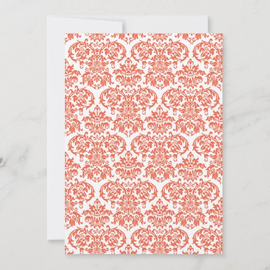 Red Damask Cross Baptism Invitation (Dos)